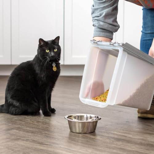 IRIS USA Dog Food Storage Container, Up to 10 lbs, Clear/Gray, Made in USA - Image 2