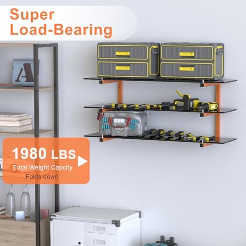 6 Pack Lumber Storage Rack, 9 Level Lumber Rack Wall-Mounted, 1980 lb - Image 4