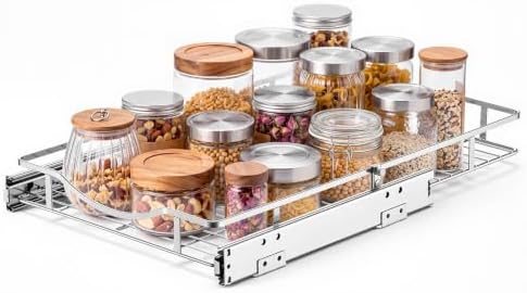 VEVOR Pull Out Cabinet Organizer 14.06"W x 20.94"D Steel Slide Out Drawers by VEVOR