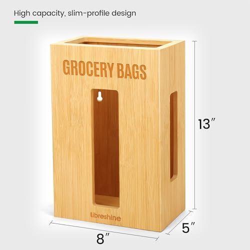 Libreshine Extra Large Bamboo Grocery Bag Holder for Plastic Bags - Image 5