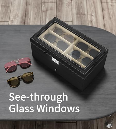NEWLOOP 10/30 Slots Sunglass Organizer for Multiple Pairs of Eyeglass See-through Display Case Storage Box for Women Men - Image 6