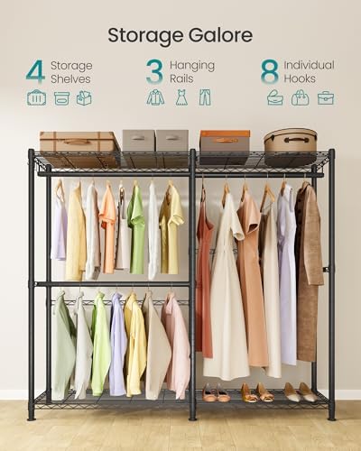 SONGMICS Closet Organizers and Storage, Clothes Rack with Shelves - Image 3