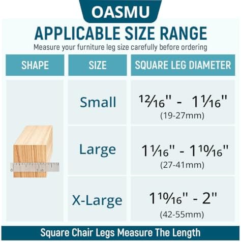OASMU 32 Pcs Chair Leg Floor Protectors for Hardwood Floors Square - Image 3