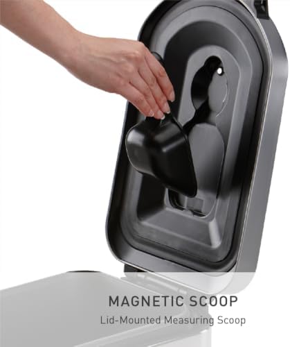 simplehuman Large Pet Food Storage Container, Holds 30-35 lb / 14-16 kg of Dry Dog Food, Cat Food, or Bird Seed, Airtight Lock-Tight Lid with Magnetic Scoop, BPA-Free, Brushed Stainless Steel - Image 5