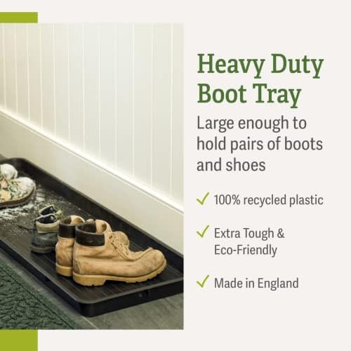 Gardener's Supply Company Large Boot Tray | Multi-Purpose All Weather Waterproof Indoor and Outdoor Shoe Mat Made with 100% Recycled Plastic | 46.5" L x 15.5" W 2" Deep - Black - Image 5