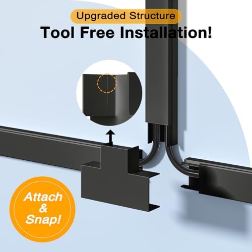 Delamu 157in Cord Hider, Cord Cover Wall Cable Management, Paintable Wire Cover for Cords, Cable Hider Raceway Kit, Cable Cover Concealer, Wire Hiders for TV on Wall, 10 X L15.7 W1.18 H0.6in, Black - Image 2