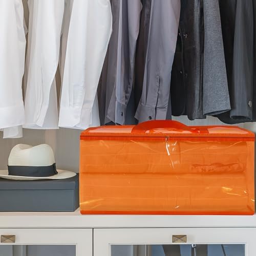 Vieshful Orange 40L Clear Clothes Storage Bag with Zipper 3 Pack - Image 6