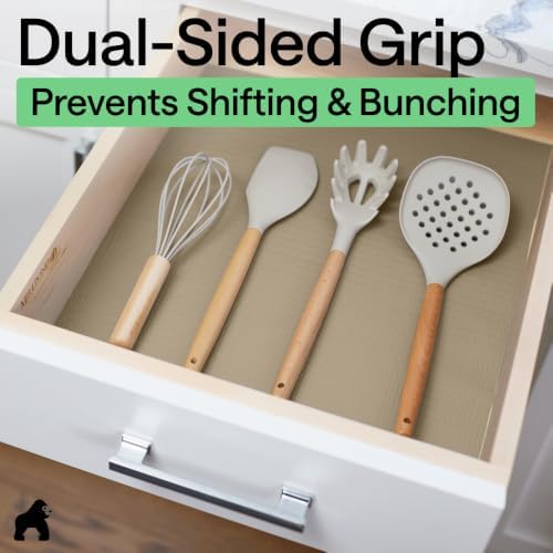 GORILLA GRIP Shelf Liner, Kitchen Drawer Protector, 12x120 Beige - Image 4