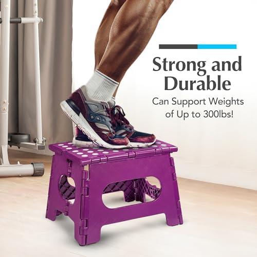 Handy Laundry Folding Step Stool 9 Inch, Purple, Non-Slip Holds 300 lbs - Image 4