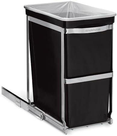 simplehuman Under Counter Pull-Out Can, 30L / 8 Gallon In-Cabinet Trash Can, Heavy-Duty Steel Frame, Commercial-Grade Ball-Bearing Tracks, Hides Trash Inside the Cabinet by Unknown