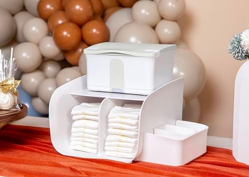 Ubbi Tabletop Diaper Caddy, Diaper Storage, Caddy Organizer, White - Image 3