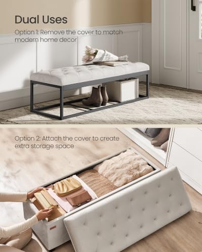 SONGMICS Storage Ottoman Bench, Foot Rest with Legs, Load up to 661.4 lb - Image 4