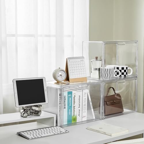 LXLXXL Acrylic Display Case, 4-Pack XL Stackable Bins with Magnetic Lid - Image 6
