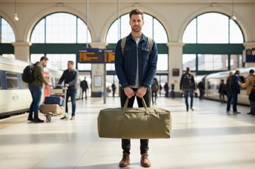DoYiKe Canvas Travel Duffle Bag,Military Tent Duffel Storage Armygreen - Image 7