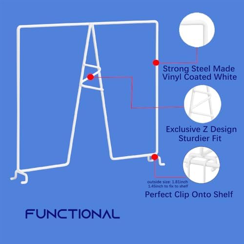 Wire Shelf Dividers, White, 12" Deep, 12" Height, 8 Pack - Image 3