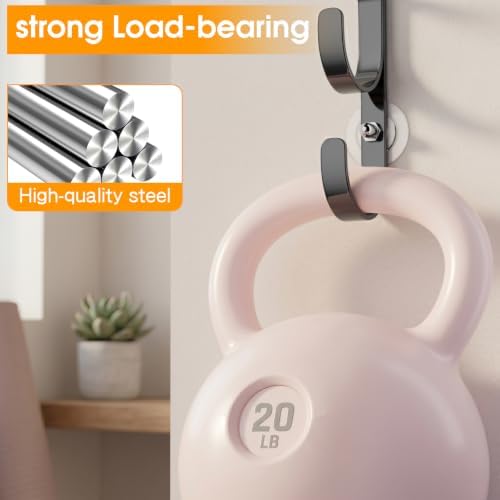 LUCYCAZ Over The Door Hooks,Purse Storage Organizer,Fits Doors 1 3/4" Black - Image 5