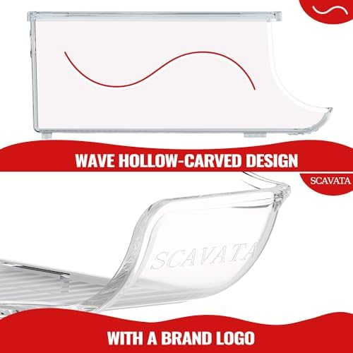 SCAVATA 4 Pack Stackable Refrigerator Organizer, Soda Can Dispenser Pop Cans Container Beverage Holder with Lid for Fridge, Freezer, Kitchen, Clear Plastic Storage Bins-Holds 10 Cans Each - Image 5