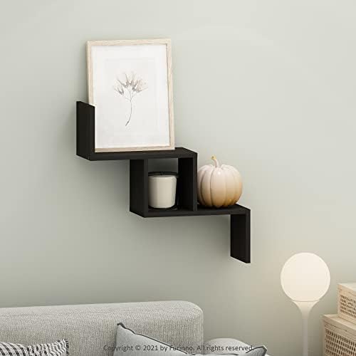 Furinno Rossi Wall Mount Floating Ladder Shelf, Espresso - Image 2