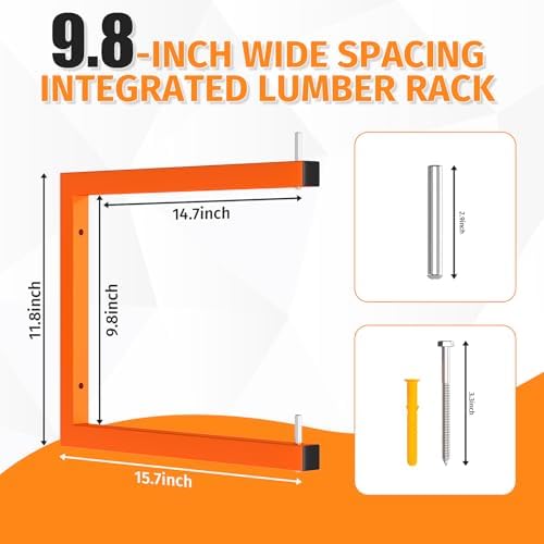 10-Pack Lumber Storage Rack, Wall Mount Wood Rack (10 Level) - Image 2