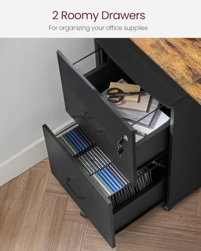 VASAGLE 2-Drawer File Cabinet, Small Rolling, Locking, Printer Stand - Image 6