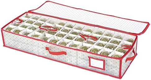 Sattiyrch Plastic Christmas Ornament Storage Box with Trays,Customizable Dividers, Dust-Proof Durable Ornament Organizer Holder,Christmas Storage Containers,Holds 96 x 3 Ornaments by Sattiyrch