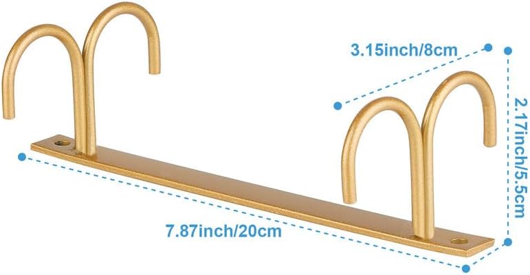 FOMANSH Mug Rack Under Cabinet - Coffee Cup Holder, 8 Mugs Hooks Under Shelf, Display Hanging Cups Drying Hook for Bar Kitchen Utensils Gold - Image 6