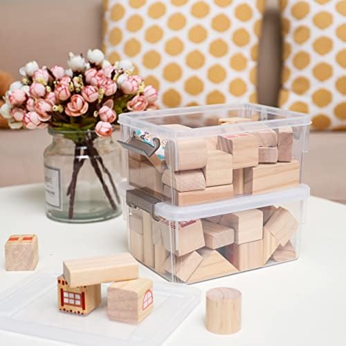 8Packs 1.3Qt Small Storage Bins with Lids,Stackable Clear - Image 5