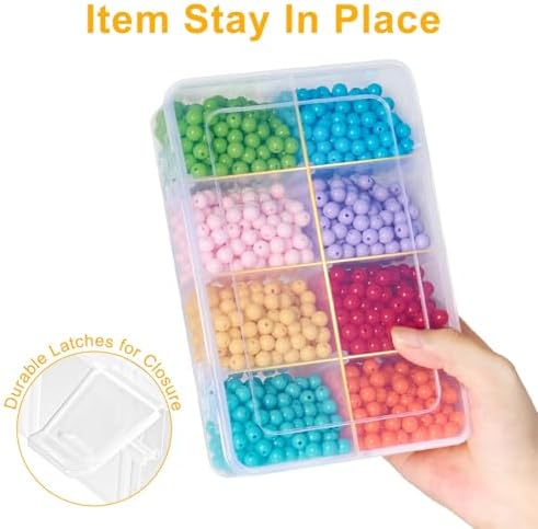 4 Pack 8 Grids Bead Organizer and Small Parts Storage Tackle Boxes - Image 5