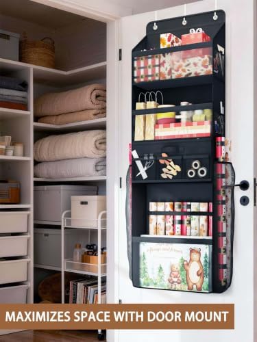 WERNNSAI Over Door Wrapping Paper Organizer Storage with Removable Drawer - Image 6