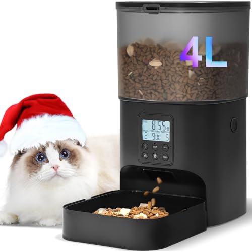 ANDOLL HOME Automatic Cat Feeder,4L Timed Cat＆Dog Dry Food Dispenser by ANDOLLHOME