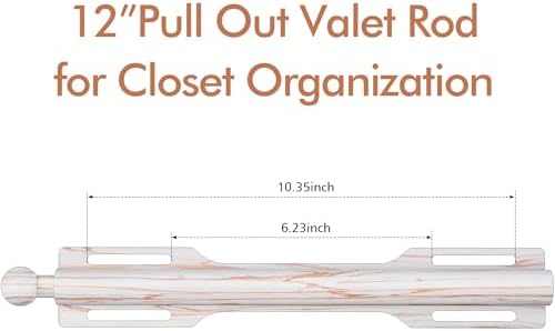 12" Valet Rod for Closet Pull Out (1 Pack, Marble Grain) - Image 2