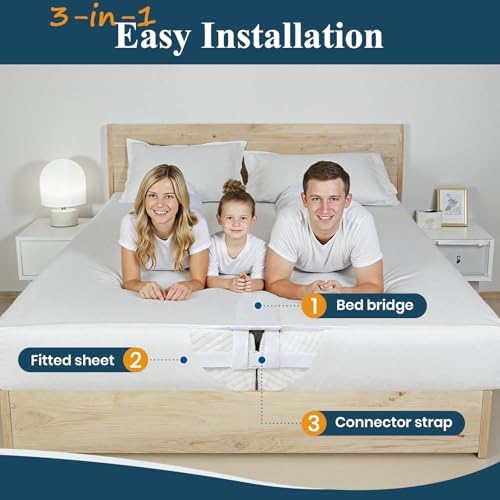 FeelAtHome 3-in-1 Bed Bridge Twin to King Converter with Sheet & Strap - Image 2