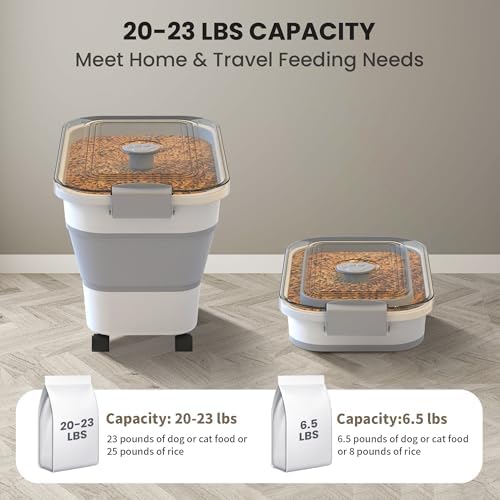 20-23 Lbs Dog Food Storage Container,Collapsible Dog Food Container - Image 2