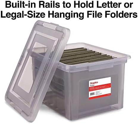 Staples Hanging File Folder Box, Storage Bin Organizer, Snap Lid - Image 3