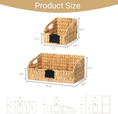 Pantry Baskets for Organizing,Storage Organizers,3Pack,Natural 2Set - Image 3