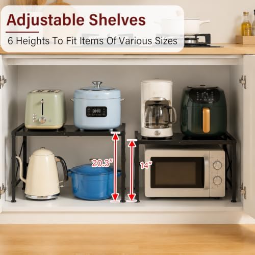 Expandable Storage Shelves, Adjustable Kitchen Storage Rack Shelf Organizer - Image 3