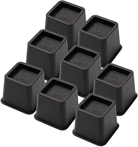 Bed Risers 3 Inch, Heavy Duty Square Furniture Frame Lift, Set of 8 by Ihomepark
