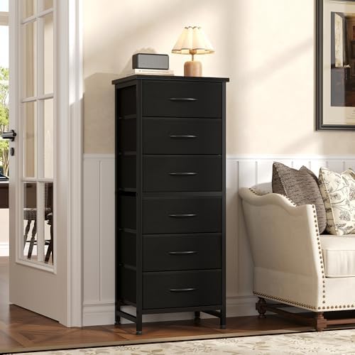 Sweetcrispy Tall Fabric Dresser for Bedroom, 6 Drawer Chest of Drawers - Image 2