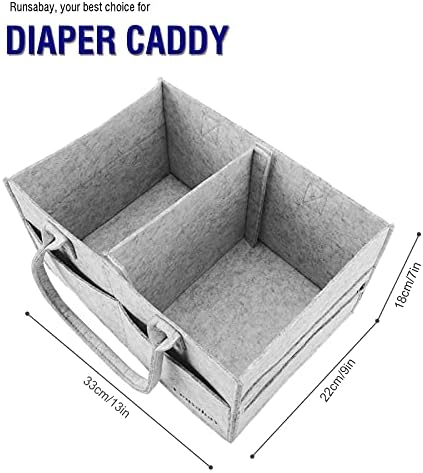 Baby Diaper Caddy Organizer, Portable Baby Essentials Storage Basket Bin for Changing Table,Car Shower Basket for Newborn Boy and Girl, Best Shower Gift for New Mom - Image 3