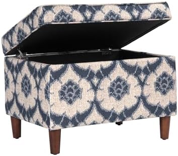 Spatial Order 24" Dinah Collection Storage Ottoman - Blue Medallion Print - Image 5