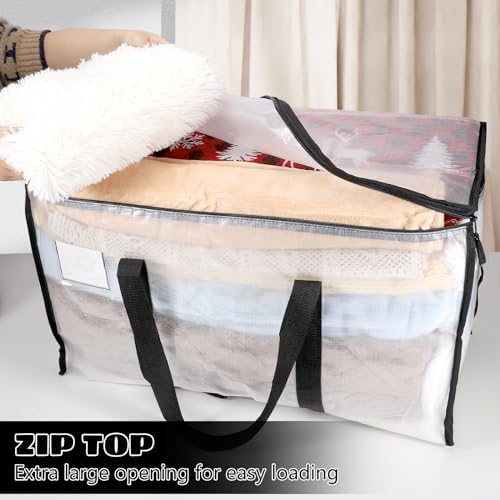 4 Pack 93L Extra Large Heavy Duty Clear Moving Bags 200LBS, Black Edges - Image 3