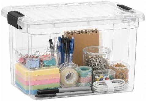 Superio 2.5 Quart Clear Plastic Storage Boxes with Lids, Stackable Organizer Containers, BPA-Free Storage Bins for Home, Office, School & Dorm, 1 Pack by Superio