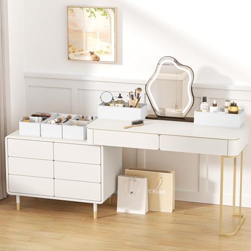 DIMJ Drawer Organizer Clothes, 8 Pack Dresser Organizer, Foldable Closet Organizers and Storage, Fabric Dresser Bins, Drawer Dividers for Nursery, Baby Clothes, Underwears, Sock (white) - Image 6