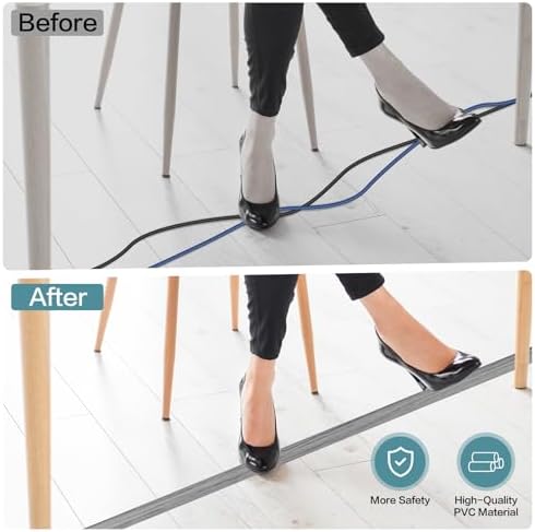 LSGCQ Floor Cord Cover Self Adhesive Cord Hider Floor Cable Management - Image 5
