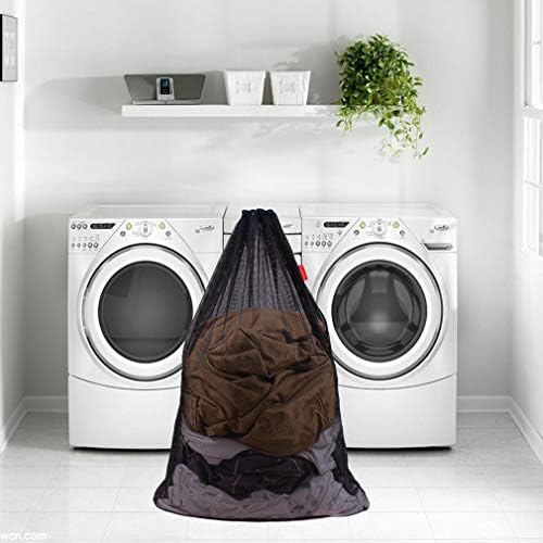 2 Pack Mesh Laundry Bags 24 x 36 Inches Drawstring Bag Black - Image 6