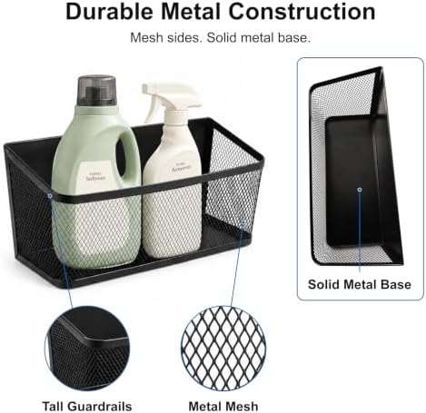 2 Pack Magnetic Shelves for Washer and Dryer, Black Metal Baskets - Image 5