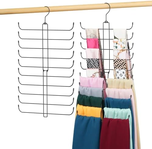 Metal Scarf Hanger, Hanging Scarf Organizer for Closet, Holds 40 Scarves by OMHOMETY