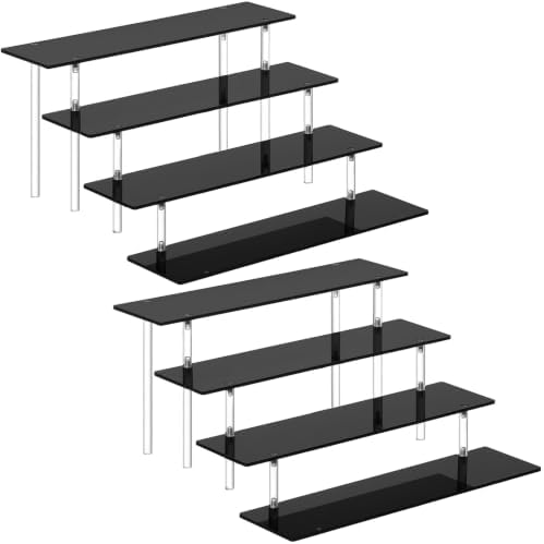 2Packs 4 Tier Perfume Organizer Stand, Acrylic Risers Display Stands by HENABLE