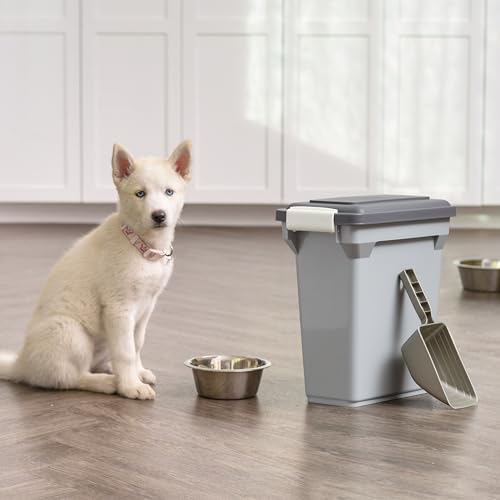IRIS USA Dog Food Storage Container, Up to 13 lbs, Gray/Dark Gray - Image 5