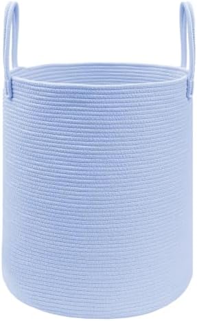 JMvicyroam 60L Cotton Rope Laundry Basket Hamper, Blue by JMvicyroam